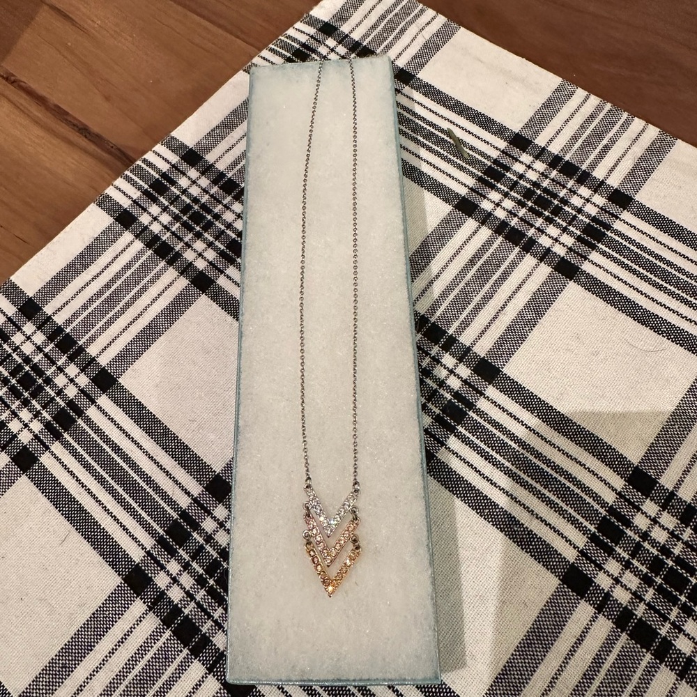 Touchstone Crystal Triple V Necklace